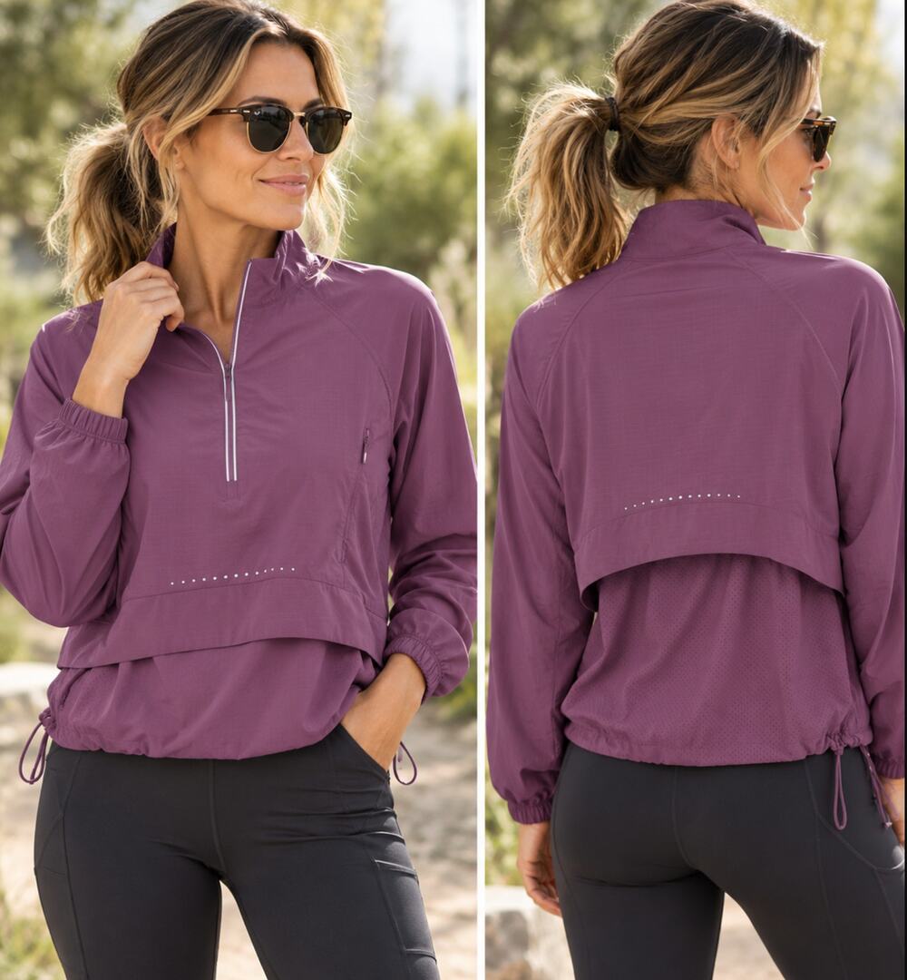 Lululemon Stretch Jacket Ripstop Running Half Zip Vintage Plum Vented Reflective